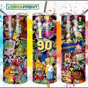 I heart the 90's 20 oz metal skinny tumbler